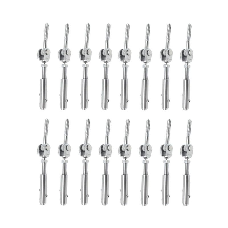 16 piezas de tornillo terminal para cable metálico, casquillo para cable metálico de barandilla para accesorios de cable de 2 mm-8 mm, ángulo ajustable de 180°(3mm)