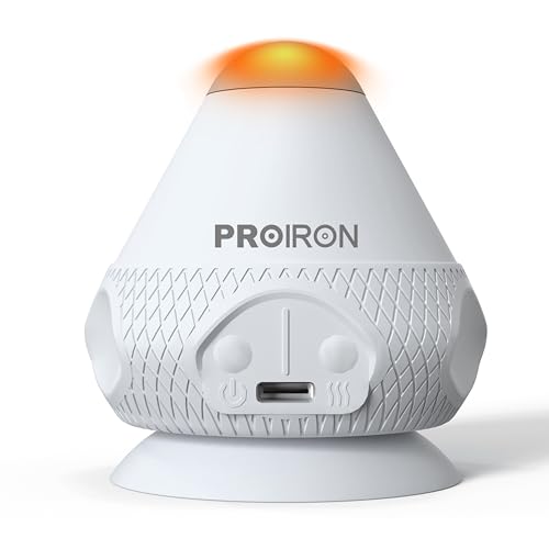 PROIRON Self-Massage Tool,Vibrating Massage Ball Hand Free with Suction Cup, Heat Massager,Deep Tissue Back Sore Muscle Relief Recovery Knot Massager,Manual Self Physio Therapy,Myofascial Release-gray