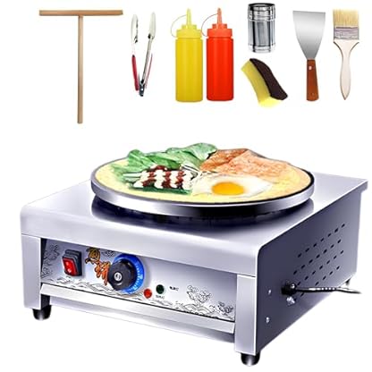 KJHYYPP Crêpe-Maker, kommerzieller elektrischer Pfannkuchen-Maker, 3000 Watt, tragbarer Pfannkuchen mit Antihaftbeschichtung und 17,7-Zoll-Heizplatte mit