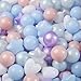 TRENDPLAY Ball Pit Balls Stars : Different Shapes - Mix Stars Shapes for Kids, Perfect for Parties, Pink Green Blue White Gray 50 100 200 500 Pack (Pink+ Blue+Pearl Purple, 50)