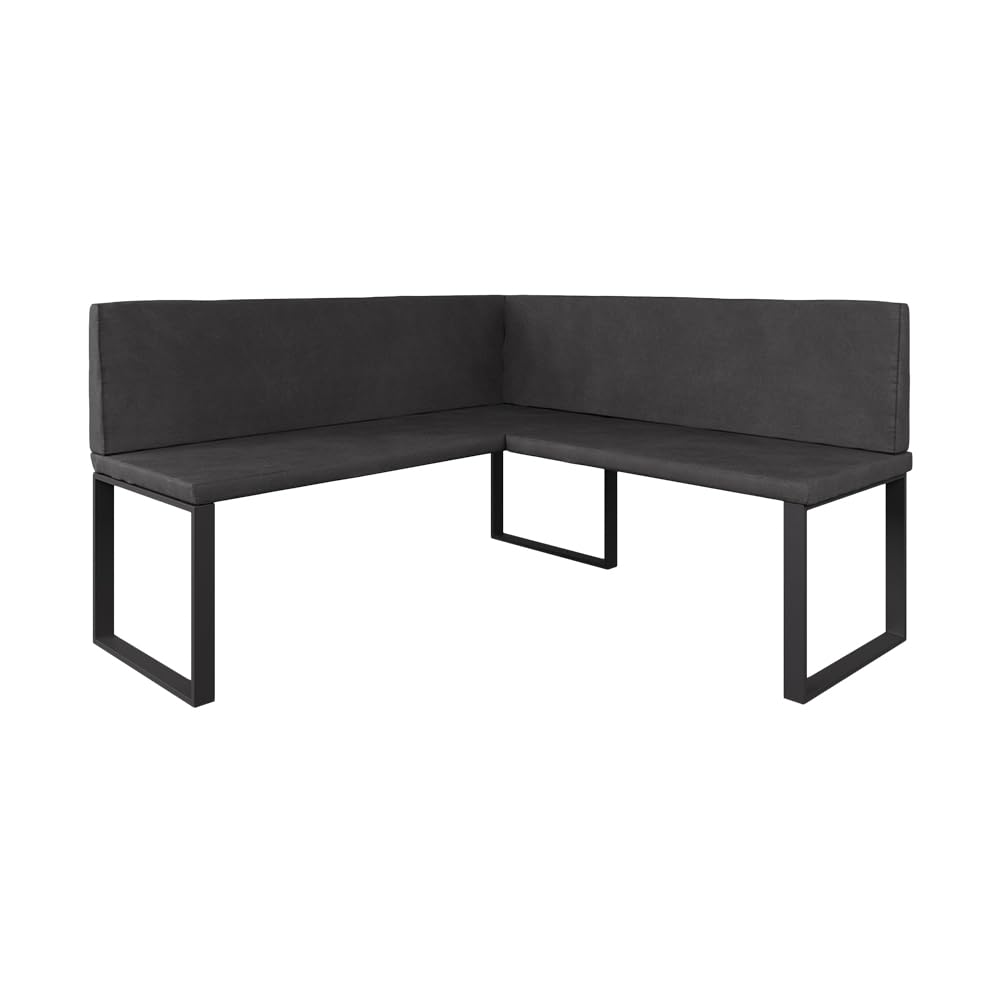 Vicco Banc d'angle Ravon, Anthracite, 150x150cm, adapté comme Banc de Salle à Manger pour Cuisines et espaces Repas