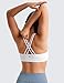 CRZ YOGA Girls Butterluxe Training Bra - Strappy Sports Bra Scoop Neck Yoga Bra for Teens Comfort Dance Crop Top White Large