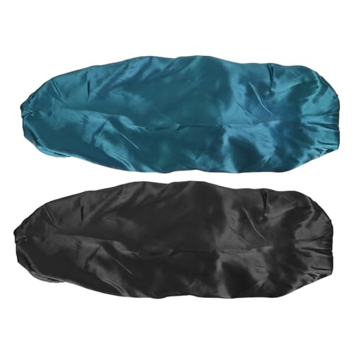VALICLUD 2pcs Satin for Women Long Hair Sleeping Hat Soft Hair Protector Elastic Band Wide Brim Sleep Cap