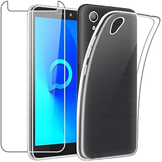 SDTEK Case Compatible with Alcatel 1 (2019-2021), Full Body Front and Back 360 Protection Clear Gel Phone Cover with Tempered Glass Screen Protector
