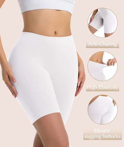 Yeblues 4 Pack Womens Cotton Boyshorts Underwear Boxer Slip Shorts Anti Chafing Biker Shorts Plus Boy Short Panties3