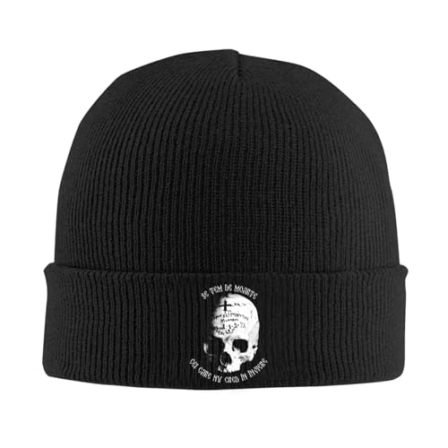 BYHSEPQ Russisch-orthodoxe Sprüche Inschriften Totenschädel gestrickte Mütze Beanies Wintermütze Warmer Acryl New Arri valTod der Weltkappe Männer Frauen
