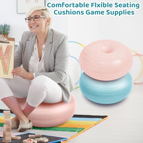 Image of Lewtemi 1 /2 /3 Pcs Flexible Seating for Classroom Elementary 20 Inch Yoga Ball Chair for Kids Wobble Chair for Sensory Kids Large Donut Ball Seats with Inflator for School Office