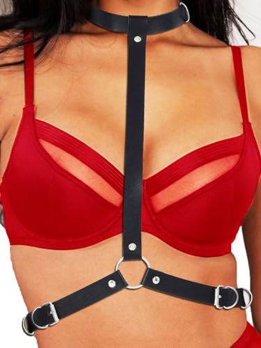 Leather Chest Belts Fashion Black Rave Body Accessories for Women3