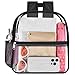 Clear Mini Backpack Stadium Approved, Cold-Resistant See Through Backpack, Water proof Transparent Backpack for Work, Security Travel, Concert & Sport Event