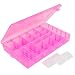 Nail Art Organizer Box, Cosics 36-Grid Orange Empty False Nail Tip Storage Box Organizing Containers for Nail Crystals, Rhinestones Nail Accessories with Adjustable Plastic Dividers