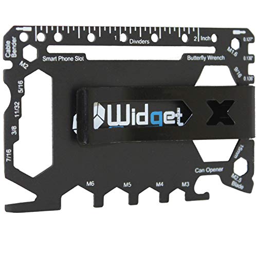 W4W, Multi purpose survival Pocket tool - 43 in 1 - credit card wallet size Ninja Multitool With Money Clip (Black)