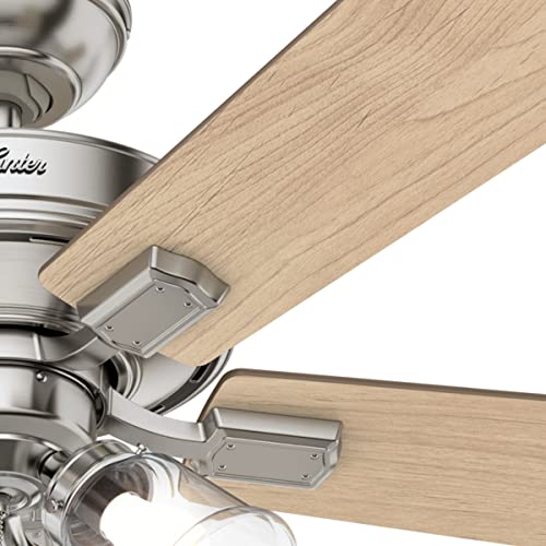 Hunter Fan Company, 54206, 52 Inch Crestfield Brushed Nickel Ceiling Fan With Led Light Kit And Pull Chain #TOP6