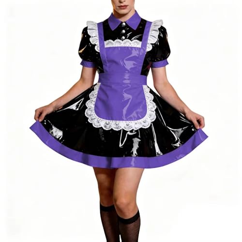 Robe cosplay violette grande taille 4TG en PVC qui structure la silhouette