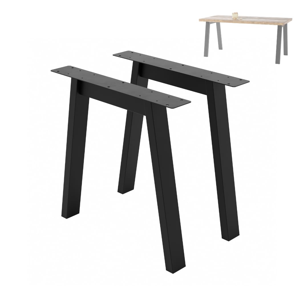 Tischfüsse Tischbeine Metall Schwarz - 2 Stück Tischfüße Tischgestell Metall 11 x 72 cm Tischkufen DIY - Tischbein Set - Tischfuß Loft, Industriestil für Couchtisch, Esstisch, Schreibtisch