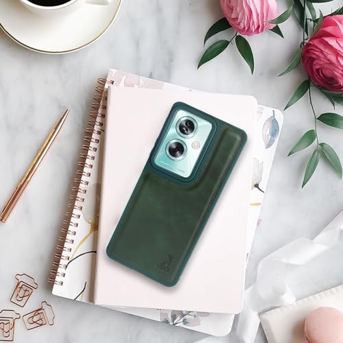 Image of AIBEX Shield Back Cover Case Compatible with Oppo A79 5G Back Cover | Flexible Vegan Leather | Full Camera Protection | Raised Edges | Super Soft-Touch | Bumper Case