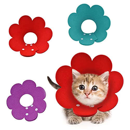 Collar de cono para mascotas regulable con forma de flor para postoperatorio de perros pequeños 2