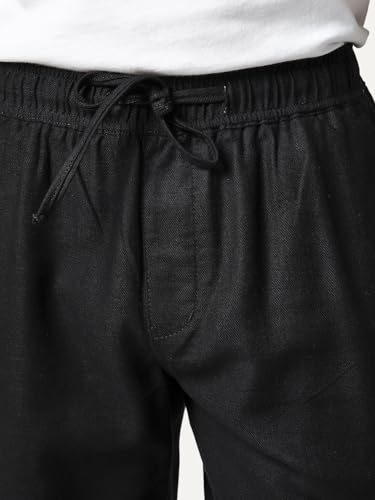 Image of Urbano Fashion Men's Straight Fit Linen Cargo Pants with 6 Pockets