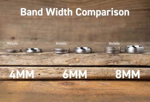 Rings For Men | Tungsten | Silver & Black | Inner-Band Colors | 4 & 6 & 8mm | Wedding Bands (11, 6mm, Silver)4