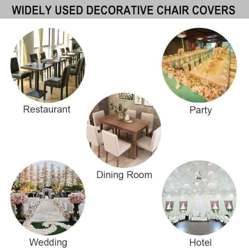 Image of Styleys Chair Covers for Dining Room, Stretch Dining Chair Cover, Washable Spandex Kitchen Chair Slipcovers (Set of 4, Natural Scenery, SD3220)