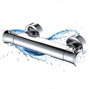 Solepearl Duscharmatur Thermostat, Mischbatterie Dusche Thermostat mit 38℃ VerbrüHungsschutz Sicherheitstaste, Duschthermostat Armatur Dusche aus 59 Messing,Brausearmatur mit Thermostat Aufputz