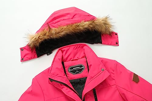 Image of MOERDENG Women's Waterproof Ski Snow Jacket Winter Warm Hooded Snow Coat Mountain Windproof Ski Jacket For Women