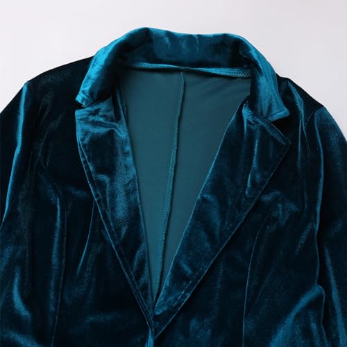 Velvet Blazer Jackets for Women Open Front Long Sleeve Lapel Collar Velvet Jacket Coat with Pockets4