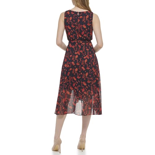 Image of Tommy Hilfiger Women's V-Neck Self Tie Midi Dress
