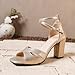 Imagen de Zapatos con Cordones Mujer Zapatos Abotinados Piel De Salon Verdes Burdeos Tacones Mary Jane Cerrados Cuña Blancos Dorados Primavera Zapato Dorado Flexibles Comodos Tacon Medio 35 Venecianas