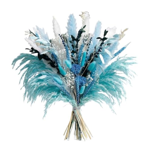 Ramo de Flores Secas Mixtas Azul Natural para Decoración miniatura 1