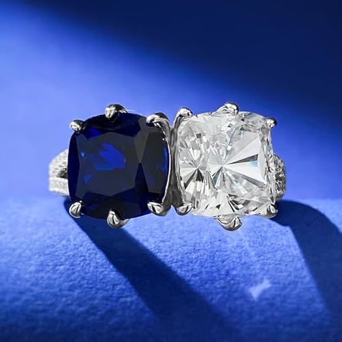 Bagues argent S925 femmes bicolore luxe diamant carbone
