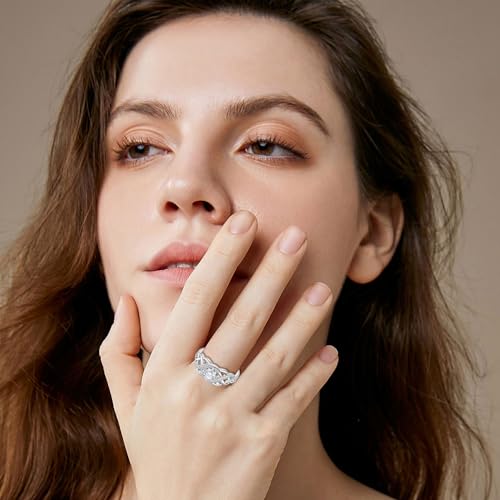 Celtic Knot Ring 925 Sterling Silver Infinity Twisted Ring Statement Rings Birthstone Jewelry Gifts for Women Size 5-102