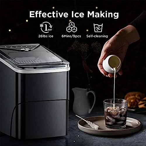 Máquina de Hielo Sobremesa GRFIT 26 lb 9 Cubos 6 Min miniatura 2