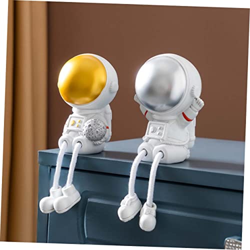2Pcs Hanging Doll Desk Bookshelf Bling Decor Mini Book Shelf Outer Space Action Figure Cosmonaut Statues Spaceman Sculpture Housewarming Spaceman Decoration Astronaut Statue Decor #TOP3