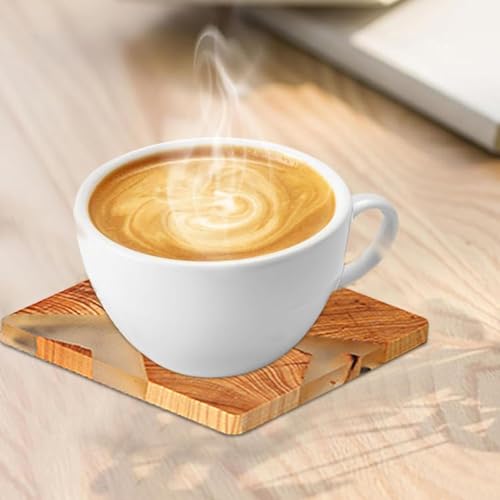 Set di 6 sottobicchieri in legno, con supporto, sottobicchieri antiscivolo, multifunzionali, in legno, per casa e ufficio