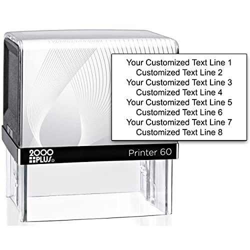 2000 Plus XXL Size Self Inking Custom Text Stamp - Choose from Many Fonts & 15 Ink Colors