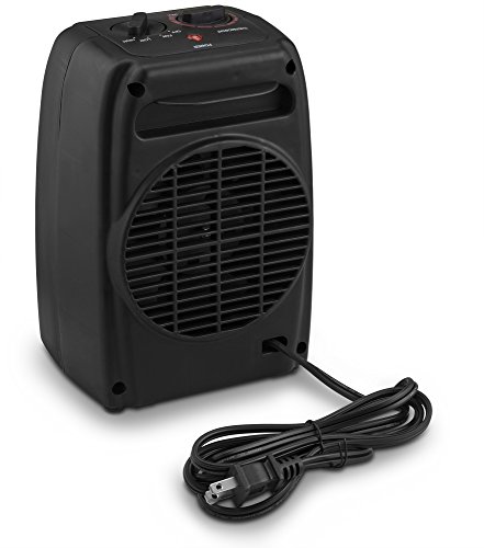 BOVADO USA Portable 166648 Ceramic Space Heater, Personal Warming Fan with Adjustable Thermostat, Carrying Handle & Safety Features-by Comfort Zone (Black), 10 x 6 x 6 - Thumbnail 2