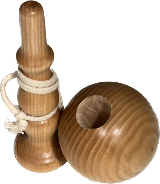 Bilboquet en Bois de Buis du Jura - Fabriqué en France - Hauteur 16 cm/Diamètre 7 cm