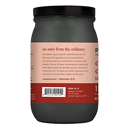 Paromi Cinnamon Chai Rooibos Organic Tea, Signature Jar, 15 Count #TOP5