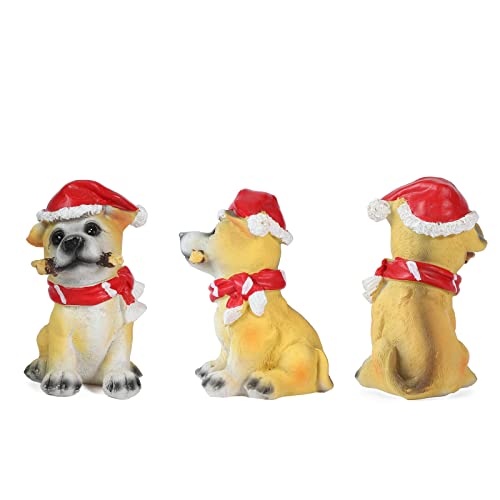 Invvni Pack-4 Cute Dog Statues Home Decor, 4" Dogs Ornaments Decorations For Patio, Garden, Yard, Office,Windowsill,Gifts #TOP3
