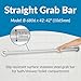 Bobrick Straight Grab Bar, 42 Inches, 1-1/2 Inch Diameter, ADA Compliant, Satin-Finish Stainless Steel, Slip-Resistant Surface for Bath, Shower, Toilet Safety, Concealed Mounting Flanges
