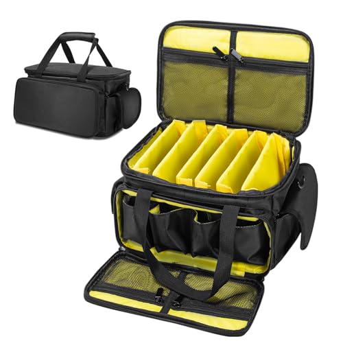 Muscab DJ Cable File Bag DJ Cable Organizer Bag Gig Bag with 6 Detachable Dividers for Cords, DJ...