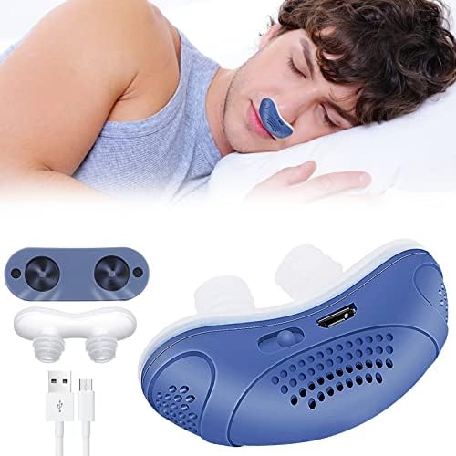 Anti Snoring Devices, Electric Snoring Solution for Men Women, Mini Sleep Aid for Blocked Nostrils, Wind Speed Anti Snoring Sleep Aid Device Suitable for All Nose Shapes