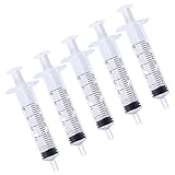 Fácil de manejar y usar. Healifty 5 jeringas luer Lock aplicador de jeringas de plástico sin aguja para laboratorios científicos industriales, 5 ml