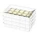 Ucake Dough Proofing Box, Commercial Stackable Pizza Proofing Dough Trays (23.75 x 16.25 x 3.8 Inches), White, 4 Pack