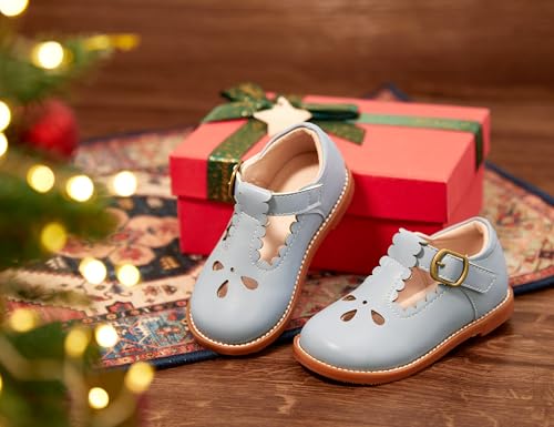 Image of GINFIVE Toddler Girls Dress Shoes Little Kids Flats School Mary Janes Shoes