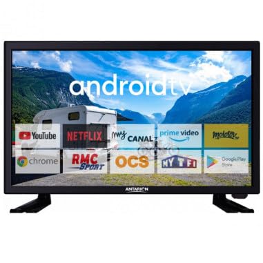 Antarion TV LED 22" 55cm Téléviseur Full HD Android Bluetooth Smart TV Camping Car