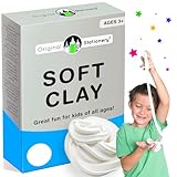 Original Stationery Soft Clay for Slime, 230 g (8.1 oz) White Foam Clay Add-in for Slime Making, Stretchy Air-Dry Butter Texture, Christmas & Holiday Craft Gift for Kids