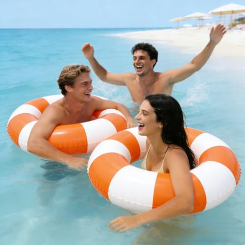 Image of 2 PCS Inflatable Pool Floats for Swimming Pool Party Lake Beach Adults - Floaties Pool Tubes Swim Rings Tubes Floaties for Beach Pool Party Decorations