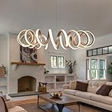 KARMIQI LED Chandelier, Modern Pendant Light Fixtures, Contemporary Simple Hanging Lighting, Metal Spiral Spring Shape LED Pendant Light for Dining Room Living Room Bedroom Office