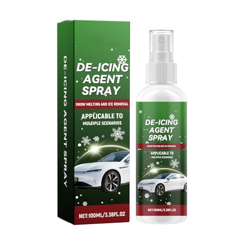 Spray anti-glace – Spray pour faire fondre la neige et la glace à action rapide, formule anti-glace longue durée pour voiture, portes, miroirs et serrures, sprays anti-gel d'hiver multi-usages de 100